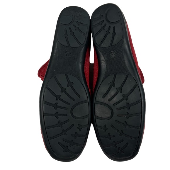 Red Suede Leather Ankle Moccasin Fringe Boots Size 8.5 Like new! - Picture 9 of 11